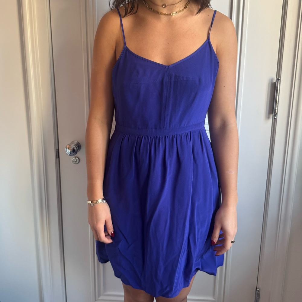 Broadway & Broome Blue silk Spaghetti Strap Dress size 6